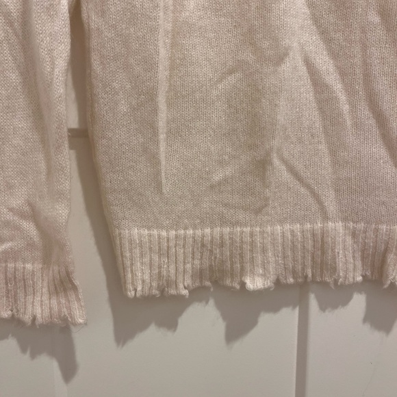 Minnie Rose cashmere frayed crewneck size Small - Picture 3 of 5
